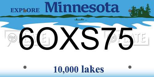 6OXS75 Minnesota License Plate