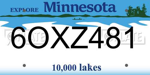 6OXZ481 Minnesota License Plate