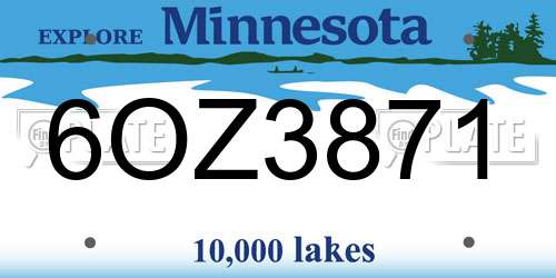 6OZ3871 Minnesota License Plate