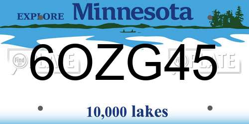 6OZG45 Minnesota License Plate