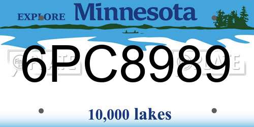 6PC8989 Minnesota License Plate
