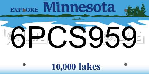 6PCS959 Minnesota License Plate