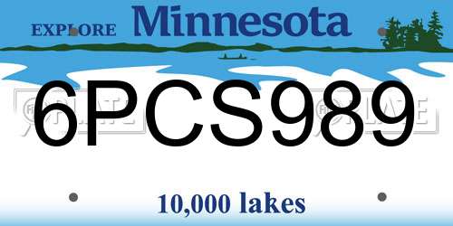 6PCS989 Minnesota License Plate