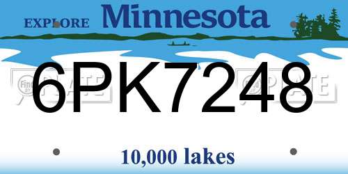 6PK7248 Minnesota License Plate