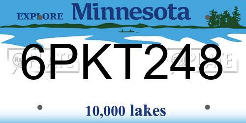 6PKT248 Minnesota License Plate