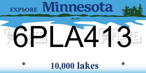 6PLA413 Minnesota License Plate