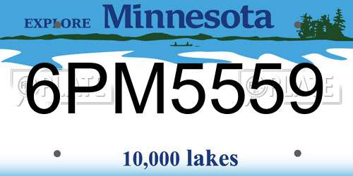 6PM5559 Minnesota License Plate