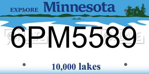 6PM5589 Minnesota License Plate