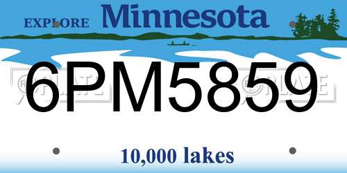 6PM5859 Minnesota License Plate