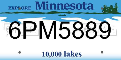 6PM5889 Minnesota License Plate