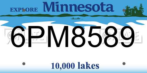 6PM8589 Minnesota License Plate