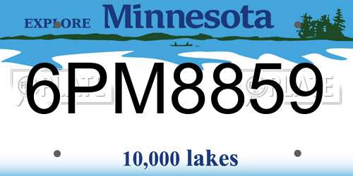 6PM8859 Minnesota License Plate