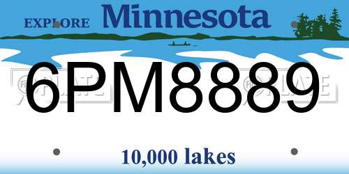 6PM8889 Minnesota License Plate