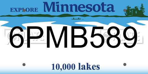 6PMB589 Minnesota License Plate