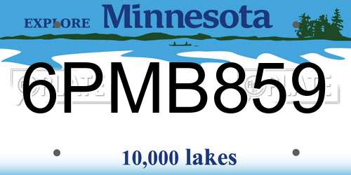 6PMB859 Minnesota License Plate