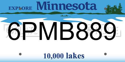 6PMB889 Minnesota License Plate