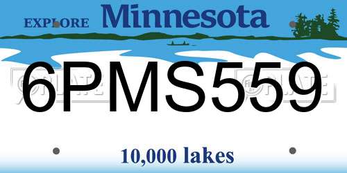6PMS559 Minnesota License Plate