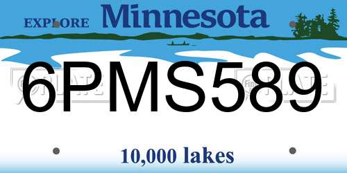 6PMS589 Minnesota License Plate