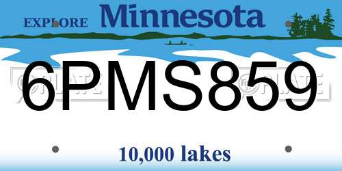 6PMS859 Minnesota License Plate