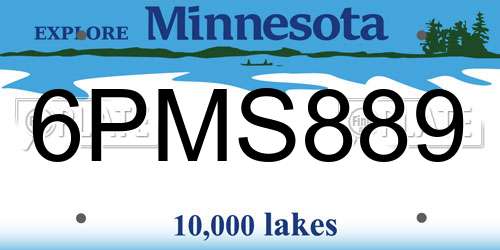 6PMS889 Minnesota License Plate