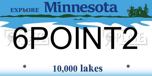 6POINT2 Minnesota License Plate