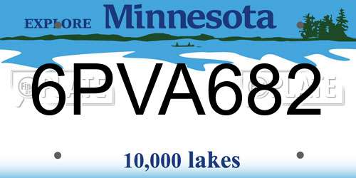 6PVA682 Minnesota License Plate
