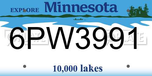 6PW3991 Minnesota License Plate