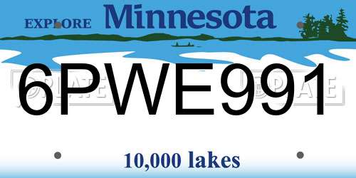 6PWE991 Minnesota License Plate