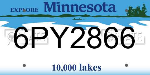6PY2866 Minnesota License Plate