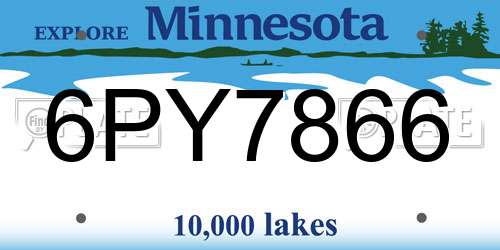 6PY7866 Minnesota License Plate