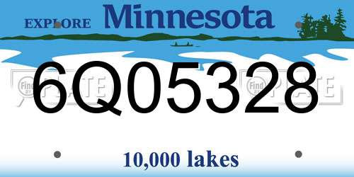 6Q05328 Minnesota License Plate