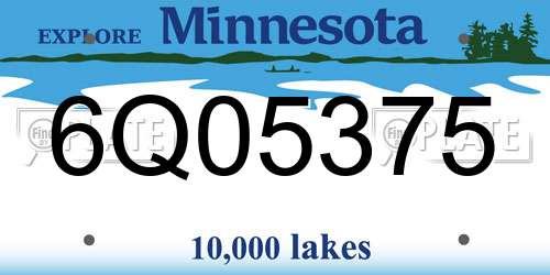 6Q05375 Minnesota License Plate