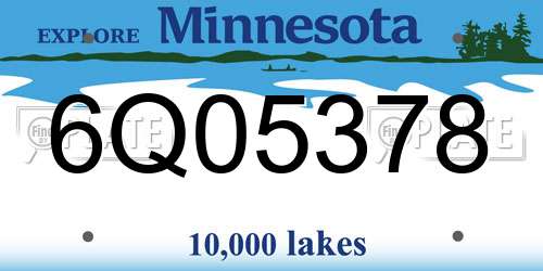 6Q05378 Minnesota License Plate