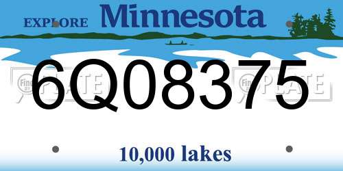 6Q08375 Minnesota License Plate