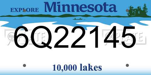 6Q22145 Minnesota License Plate