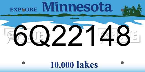 6Q22148 Minnesota License Plate