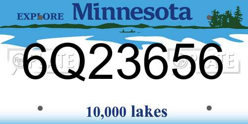 6Q23656 Minnesota License Plate
