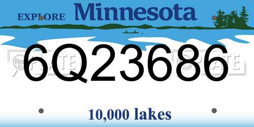 6Q23686 Minnesota License Plate