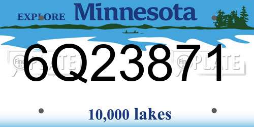 6Q23871 Minnesota License Plate