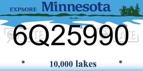 6Q25990 Minnesota License Plate