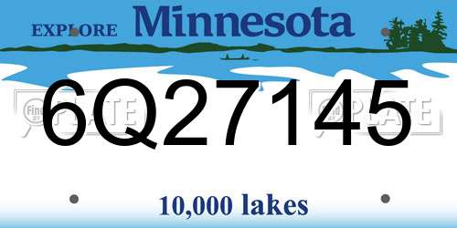 6Q27145 Minnesota License Plate