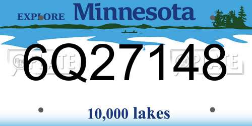 6Q27148 Minnesota License Plate