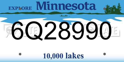 6Q28990 Minnesota License Plate