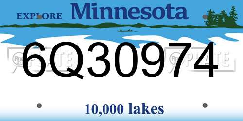 6Q30974 Minnesota License Plate