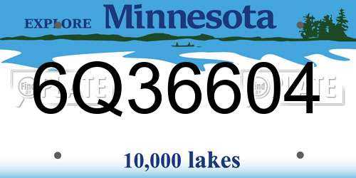 6Q36604 Minnesota License Plate