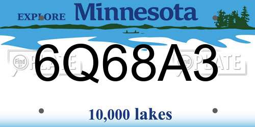 6Q68A3 Minnesota License Plate