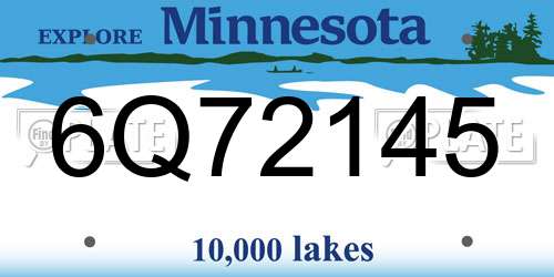 6Q72145 Minnesota License Plate