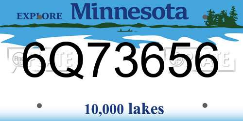 6Q73656 Minnesota License Plate