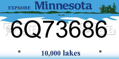 6Q73686 Minnesota License Plate
