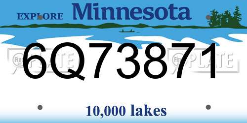 6Q73871 Minnesota License Plate